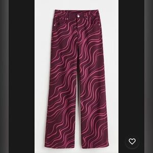 H&M Divided Maroon and Pink Pants